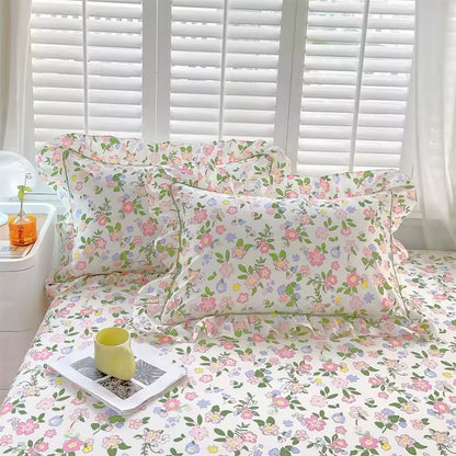 Bright Summer Floral Ruffle Edge Duvet Set