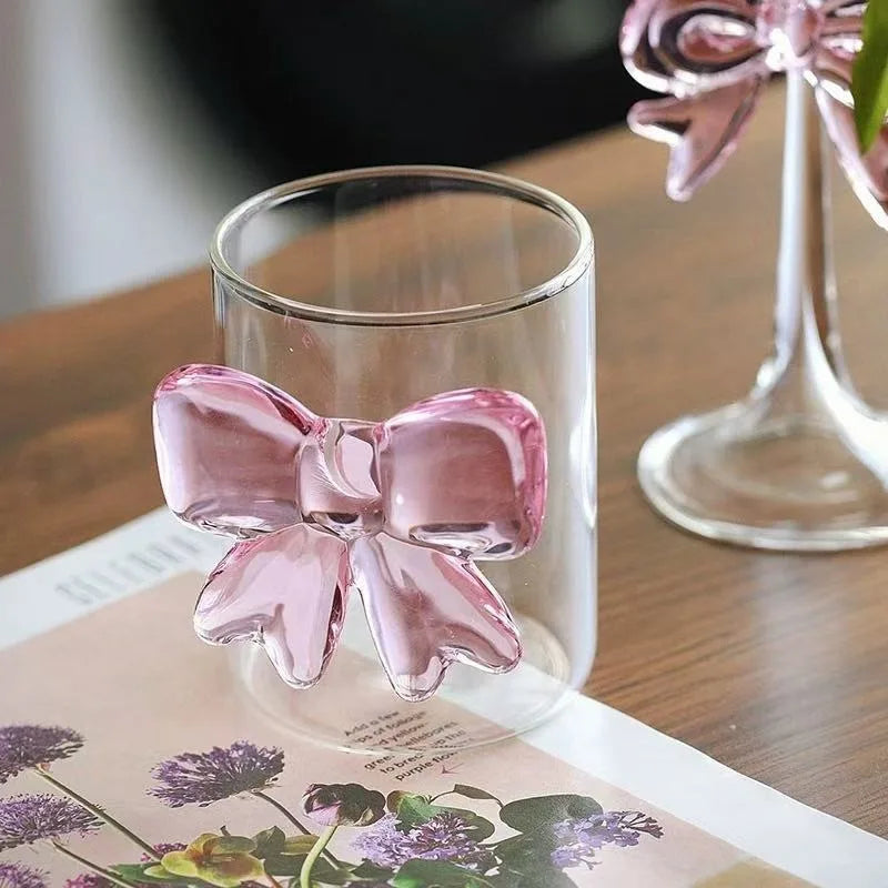 Pink Bow Stem Glass