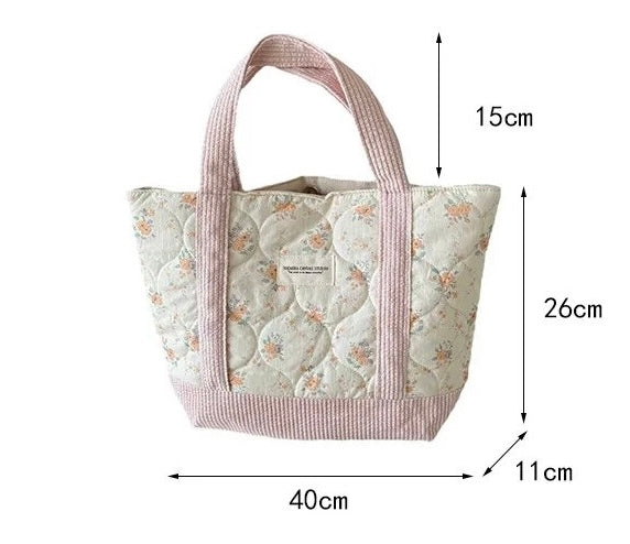 Cute Floral Quilted Tote Bag