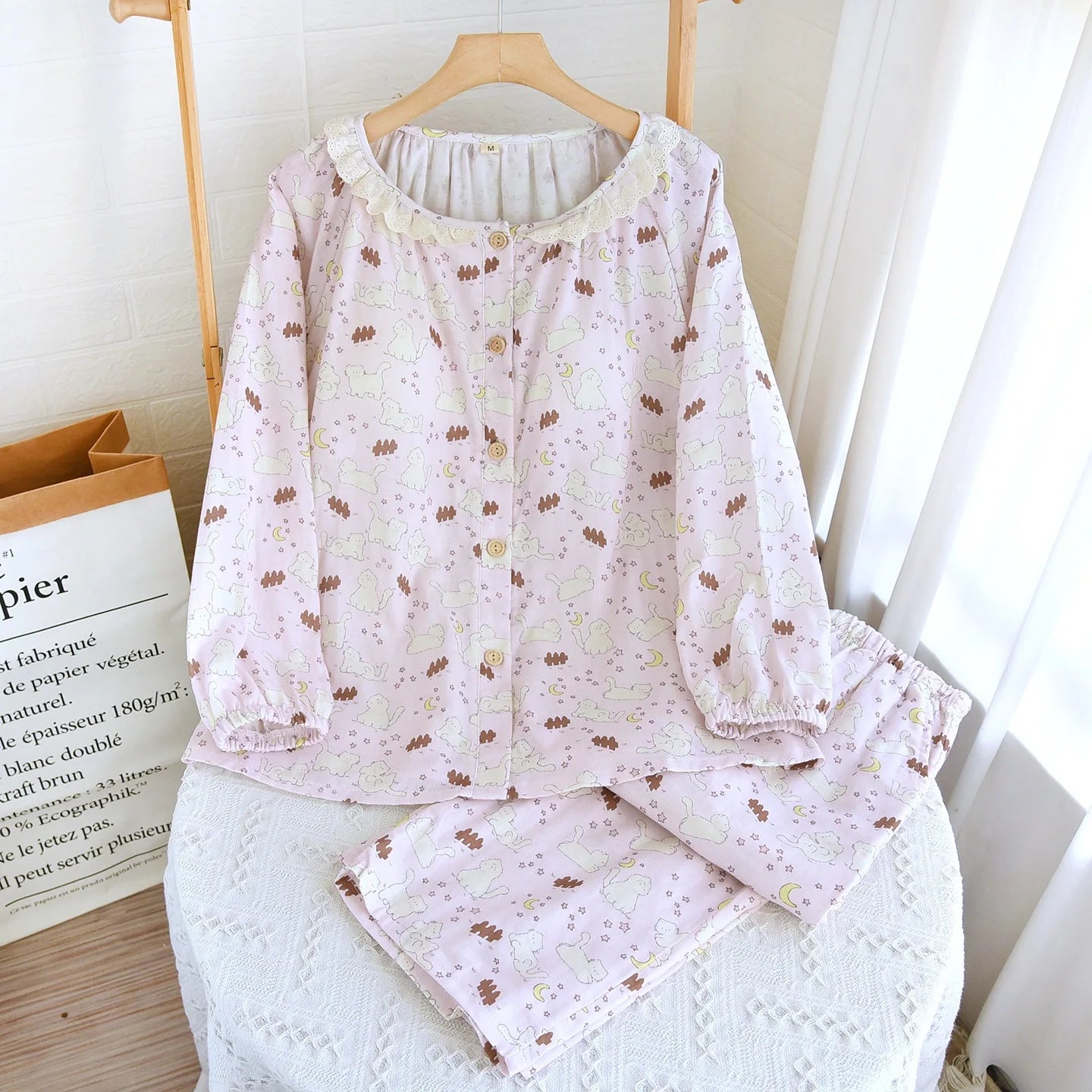 Cat & moon cartoon women's pjs 