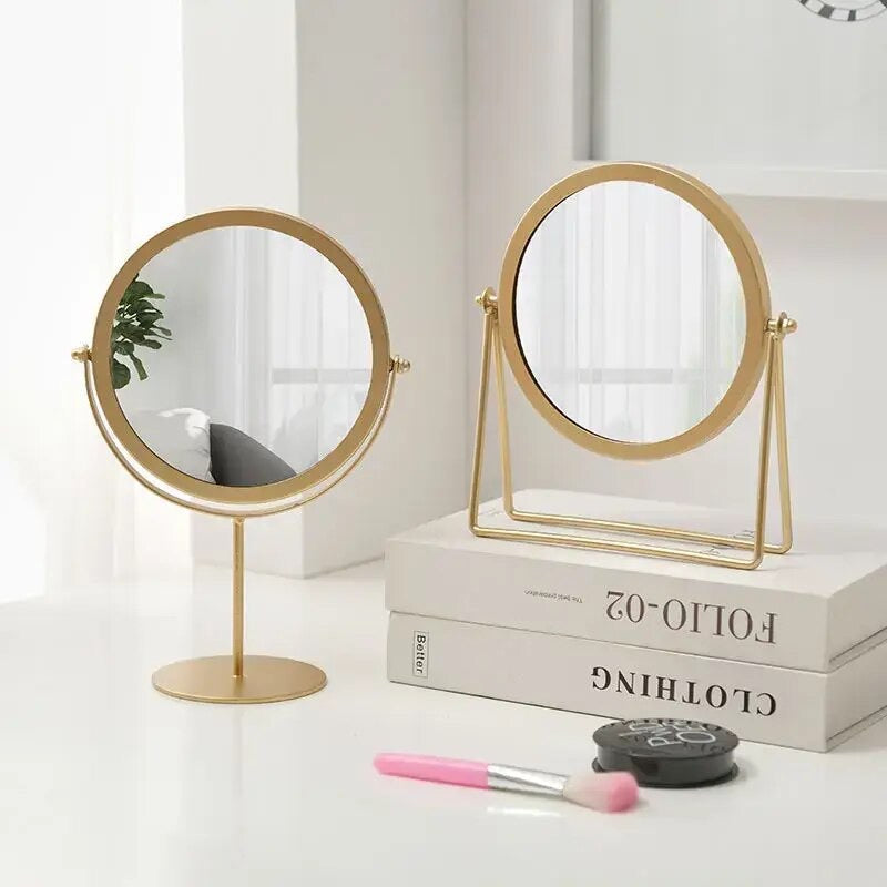 round gold vanity mirror 