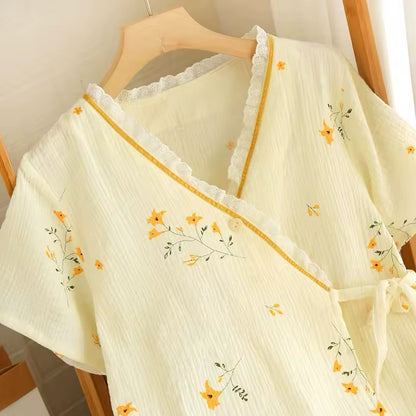 Orange Trim Kimono Pjs