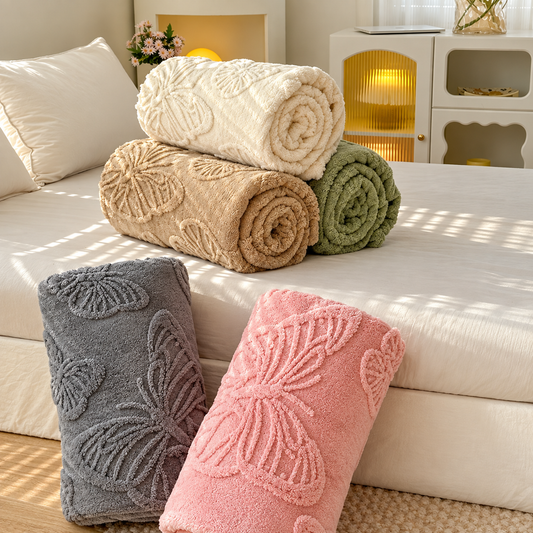Butterfly Fleece Bed Throw Creative Femininity