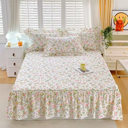 Bright Summer Floral Ruffle Edge Duvet Set