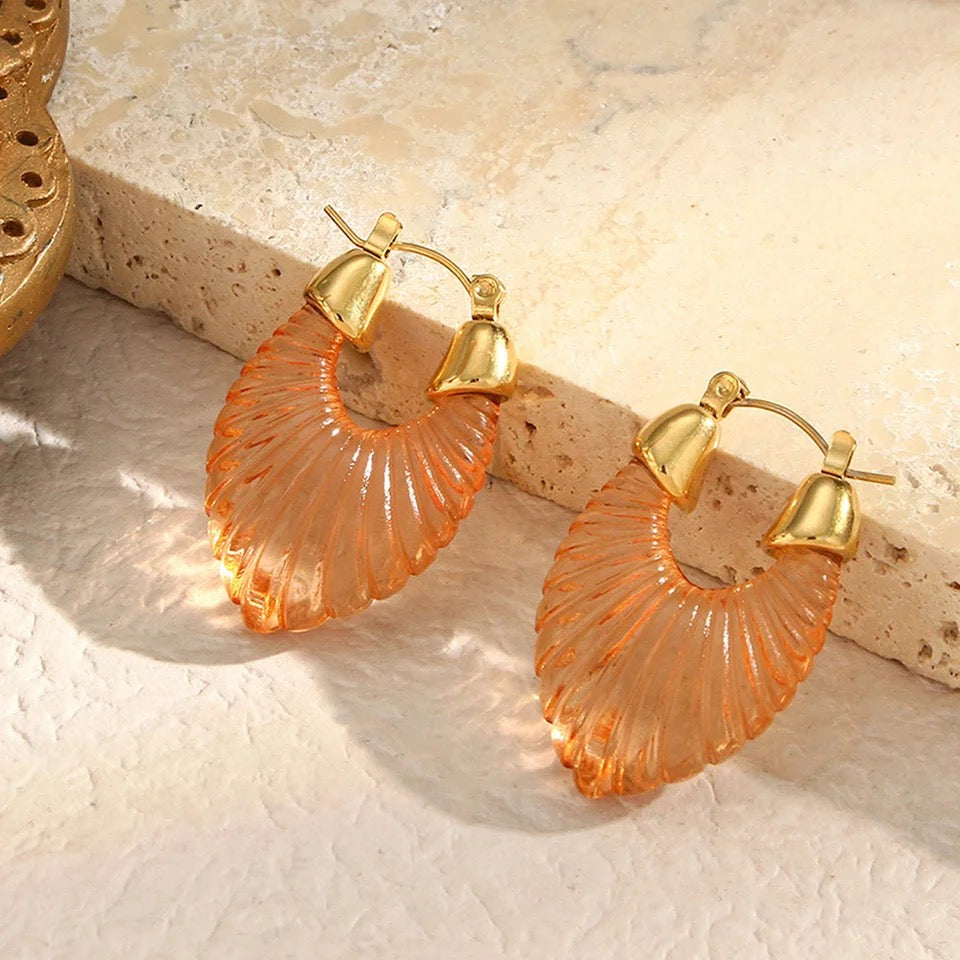 Colourful Resin Shell Earrings