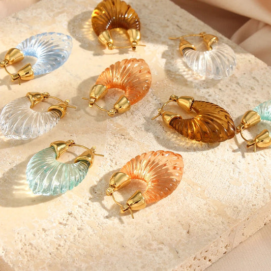 Colourful Resin Shell Earrings