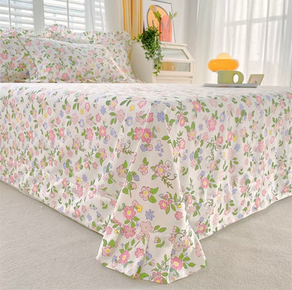 Bright Summer Floral Ruffle Edge Duvet Set