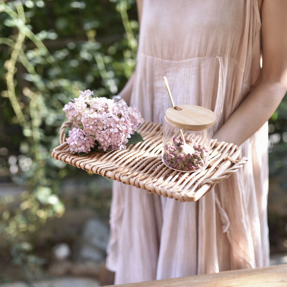 square wicker serving tray 