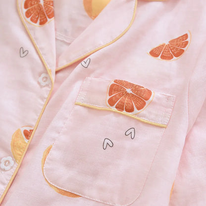 Pink & Yellow Grapefruit Cotton Pjs