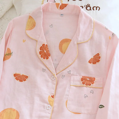 Pink & Yellow Grapefruit Cotton Pjs