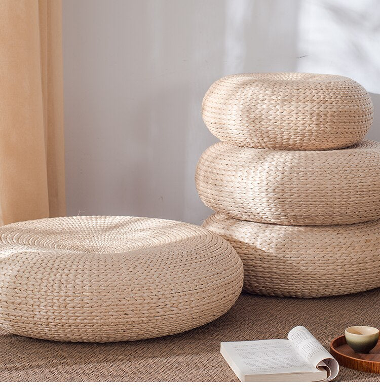 round rattan floor cushion 