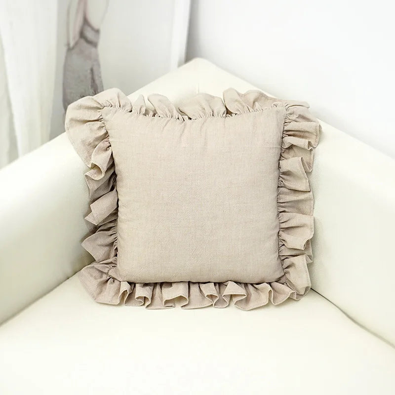 100% Linen Ruffle Pillowcase