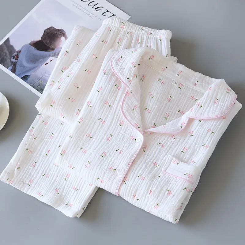 white and pink ditsy pjs 