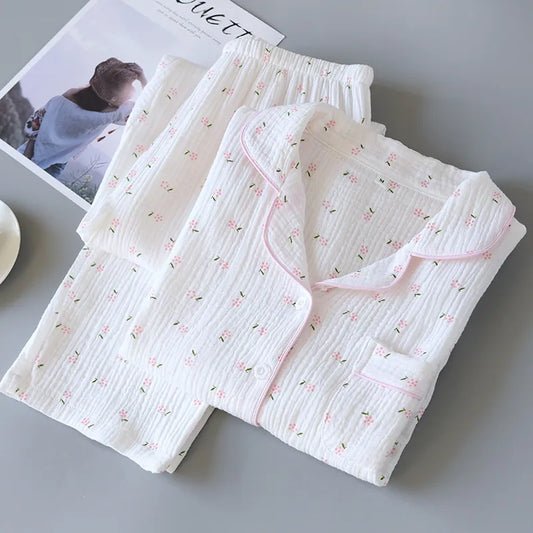 white and pink ditsy pjs 