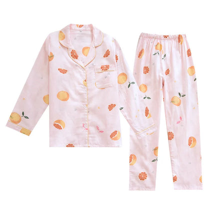 Pink & Yellow Grapefruit Cotton Pjs