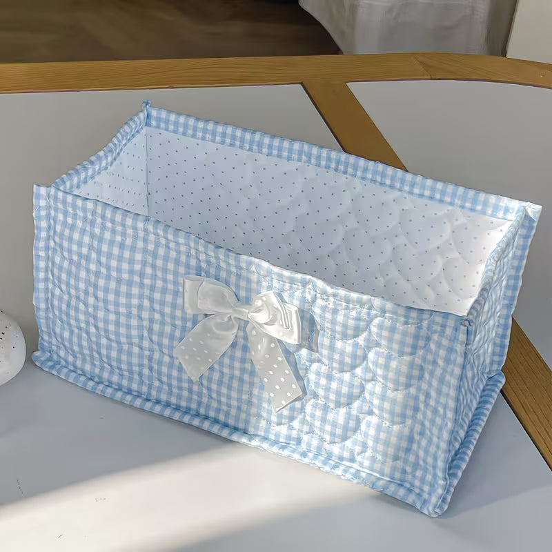 Pink Square Quilted Storage Baskets Creative Femininity