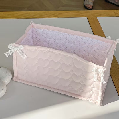 Pink Square Quilted Storage Baskets Creative Femininity