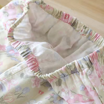 Cotton Floral & Bunny Print Pyjamas Set