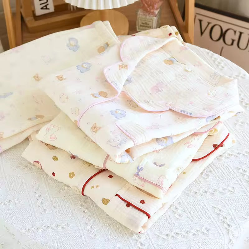 Pastel Bunny & Bow Pyjama Short Set