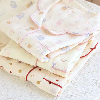 Pastel Bunny & Bow Pyjama Short Set