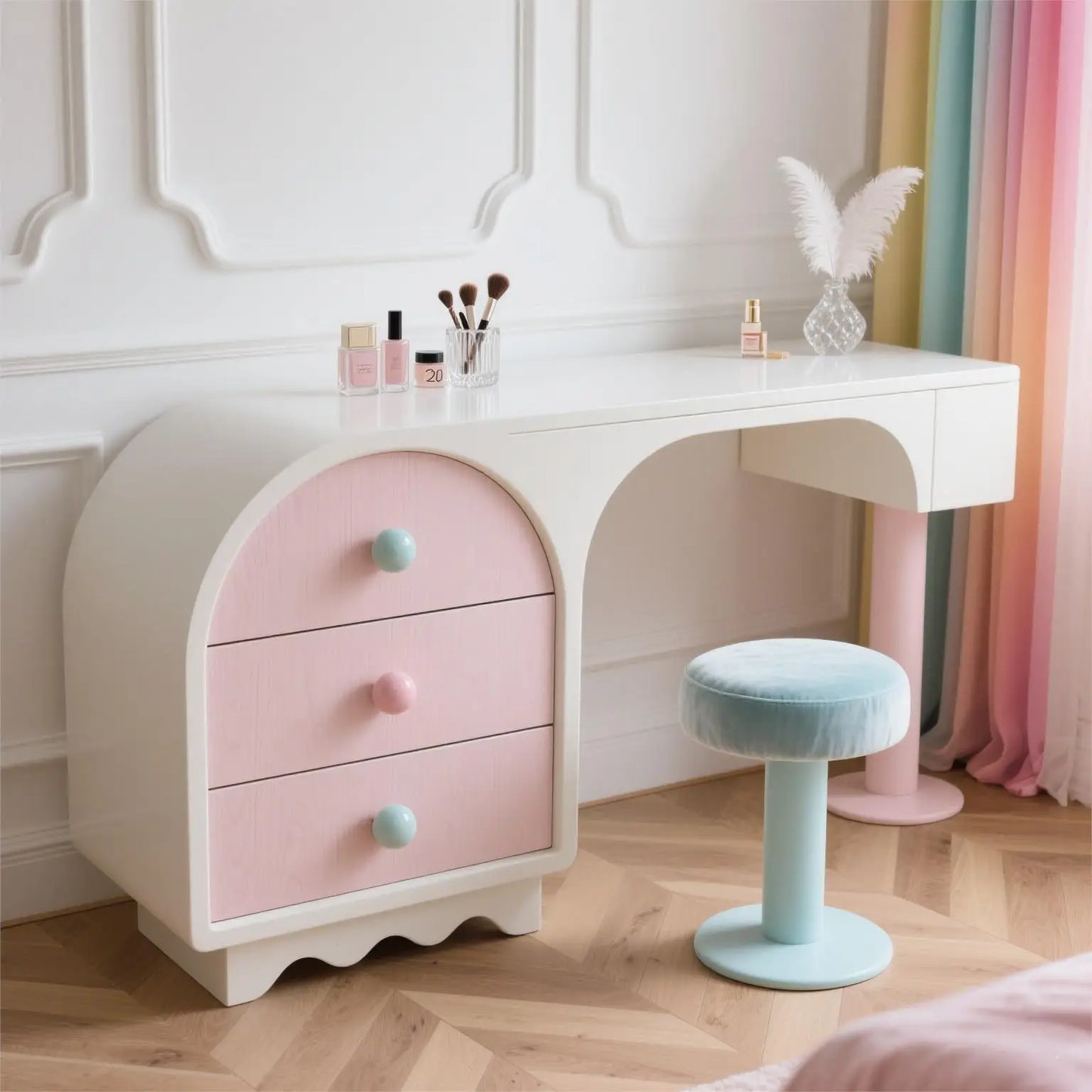 Pink Pastel Danish Dressing Table