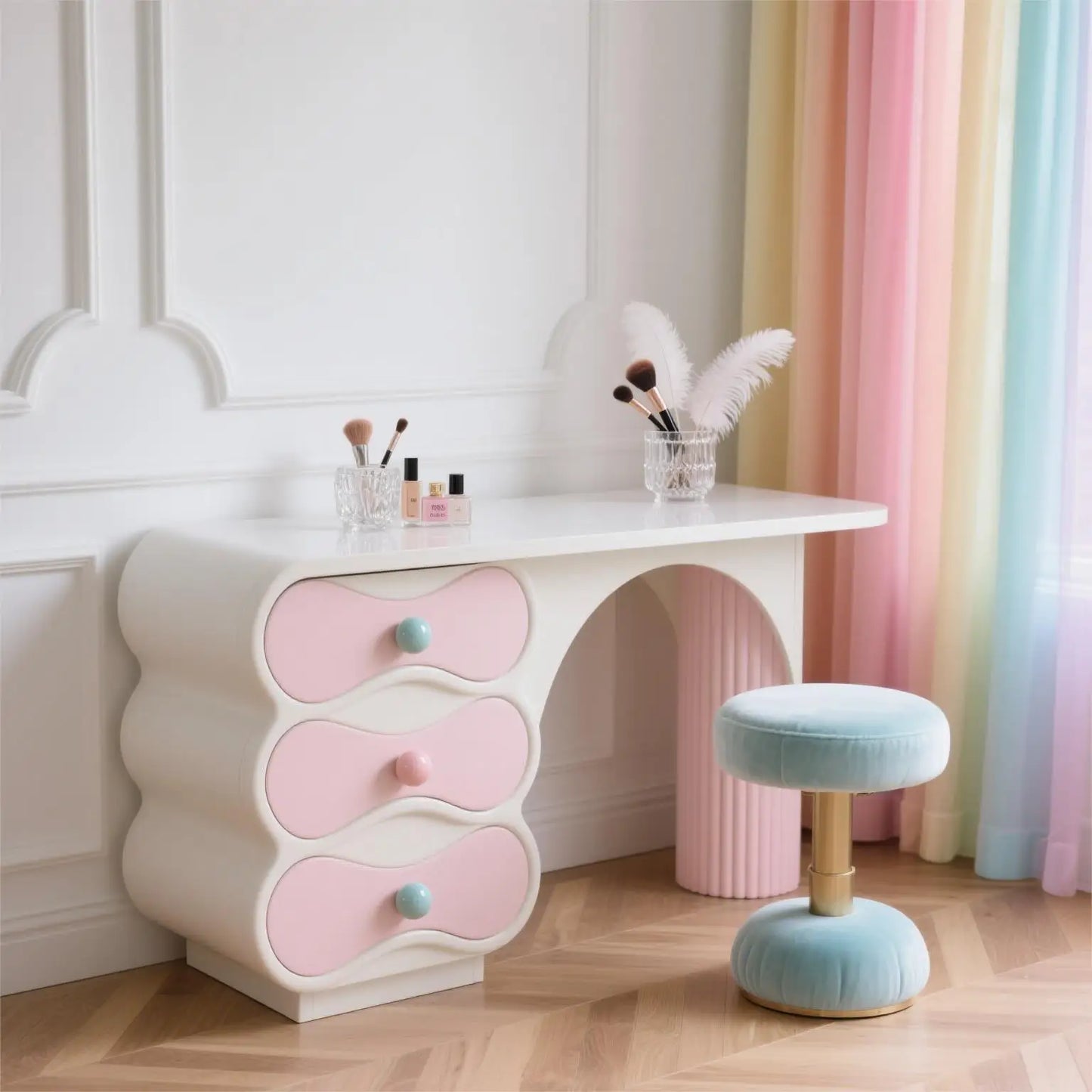 Pink Pastel Danish Dressing Table