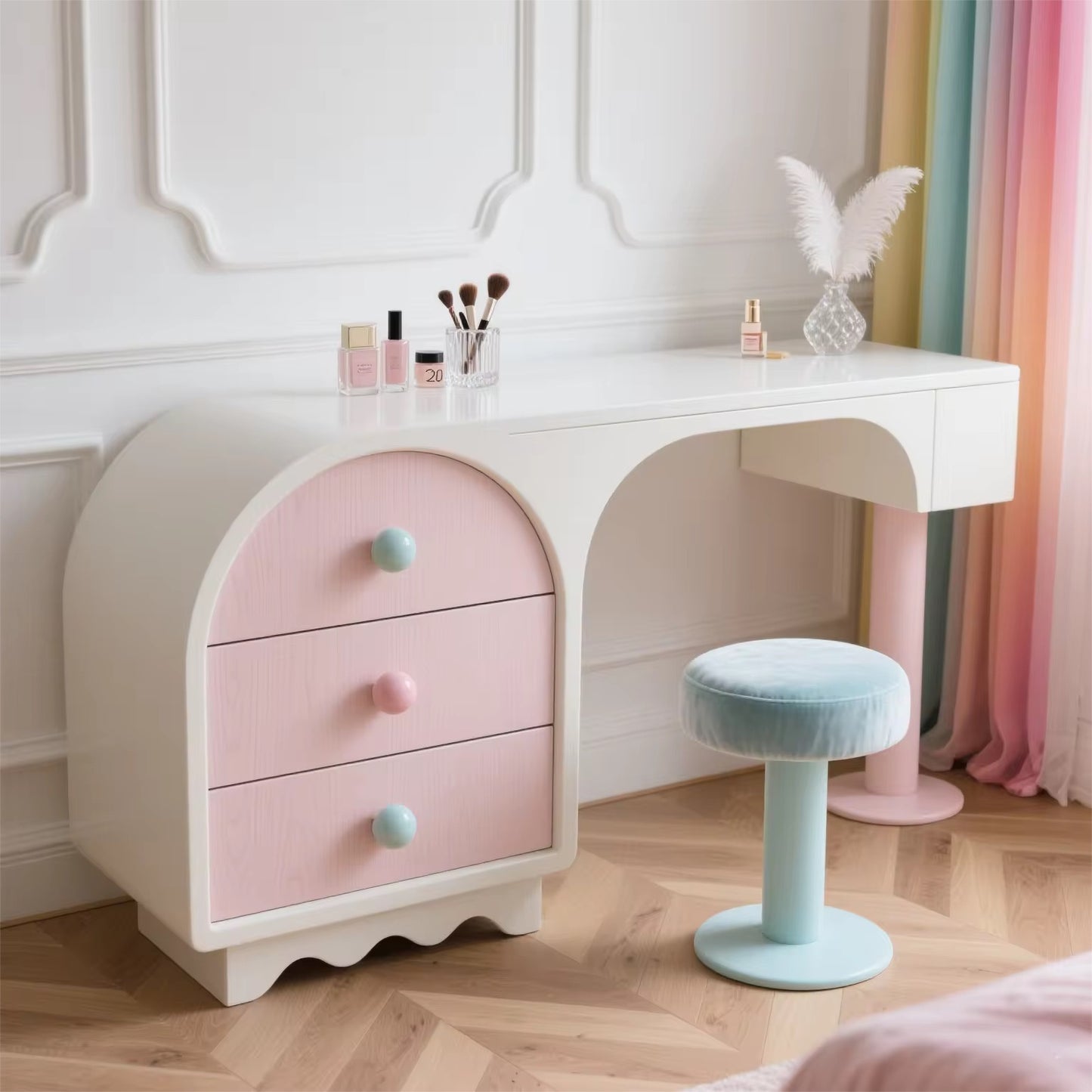 Pink Pastel Danish Dressing Table