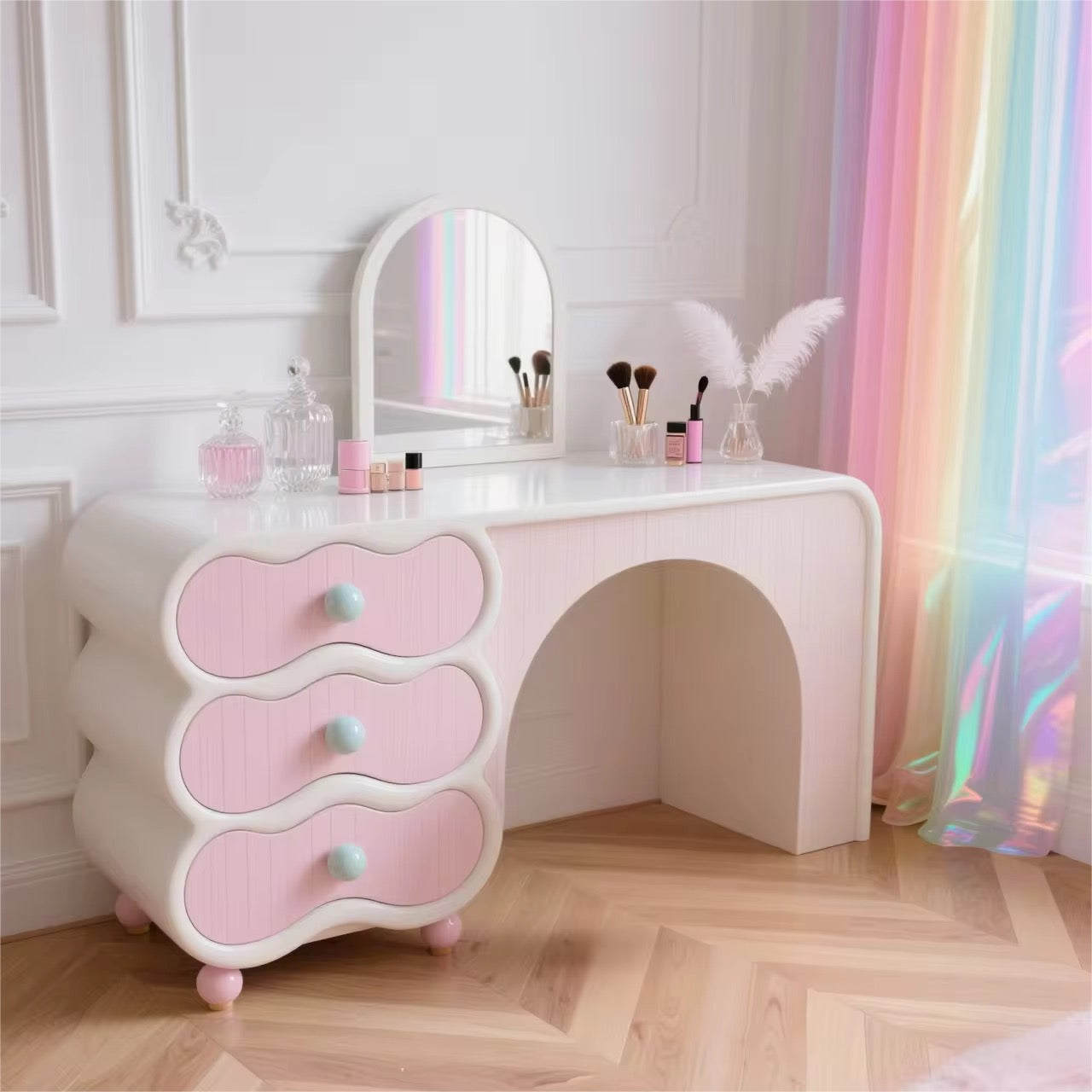 Pink Pastel Danish Dressing Table
