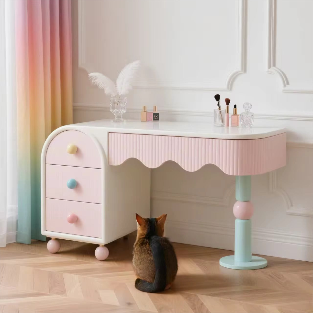 Pink Pastel Danish Dressing Table