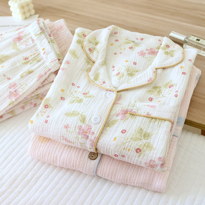 Pink Festive Cotton Gauze Pjs