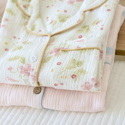 Pink Festive Cotton Gauze Pjs