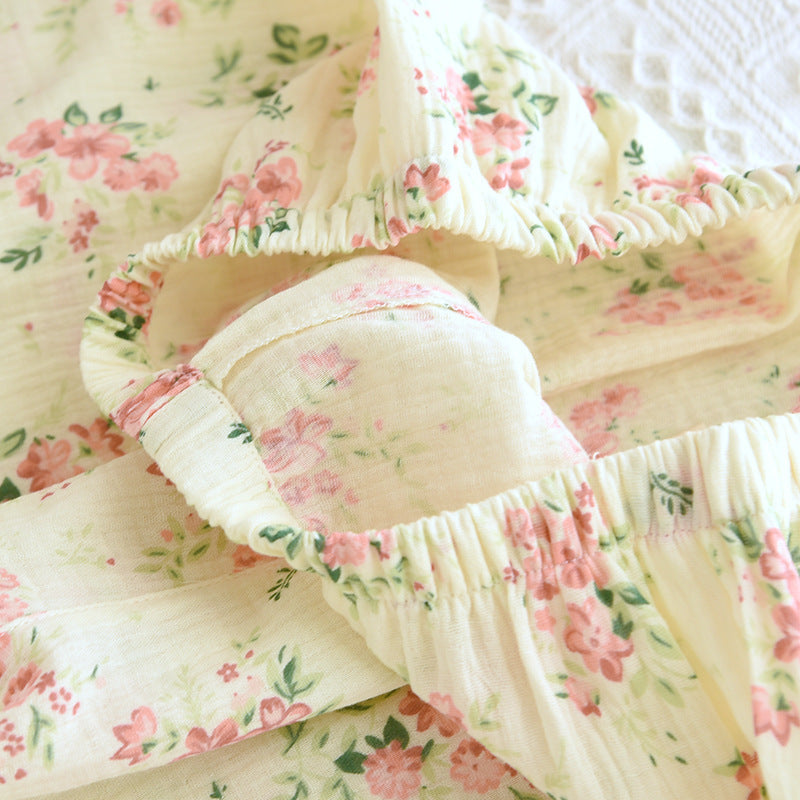 Cotton Crepe Floral Pyjamas