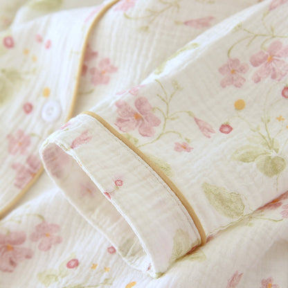 Pink Festive Cotton Gauze Pjs