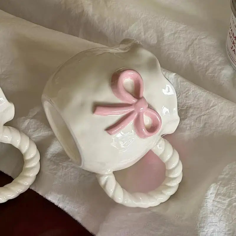 Ceramic Mug With Large Pink Bow
