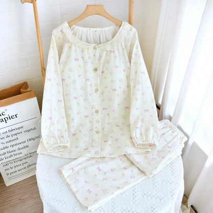 Pink & Cream Bow Print Pyjamas 