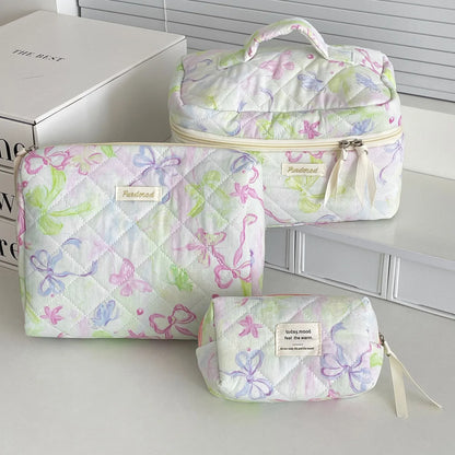 Quilted make up bag set 