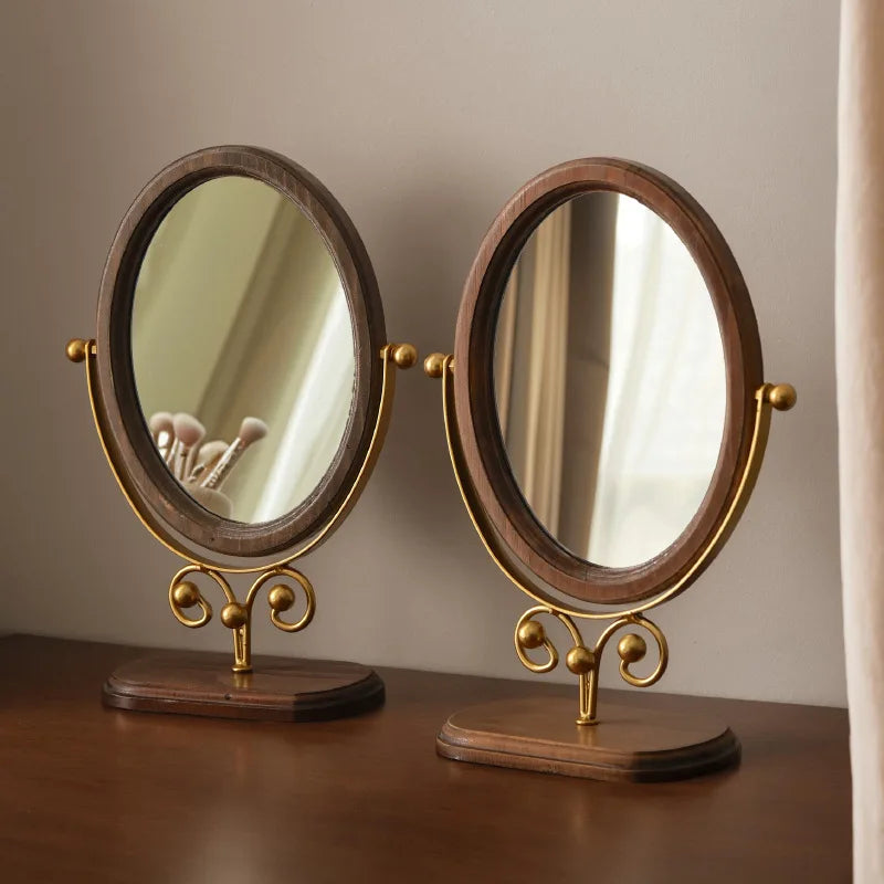 Gold Tuscan Wooden Vanity Mirror Creative Femininity