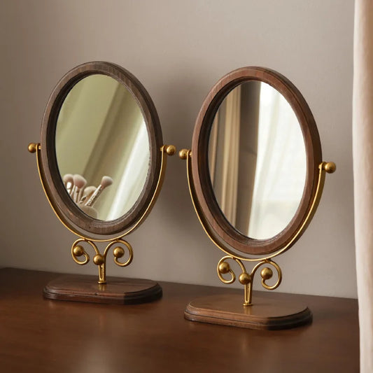 Gold Tuscan Wooden Vanity Mirror Creative Femininity