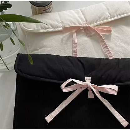 Quilted Laptop Case With Pink Bow