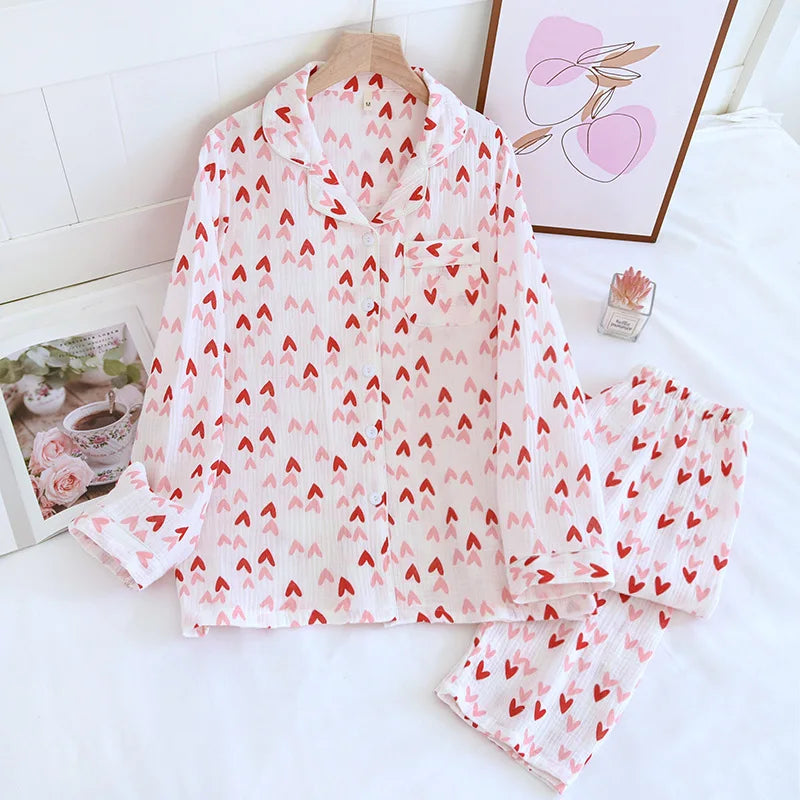 Pink & Red Love Heart Pj Set