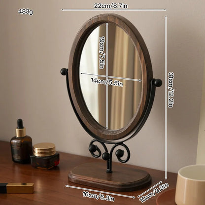 Gold Tuscan Wooden Vanity Mirror Creative Femininity
