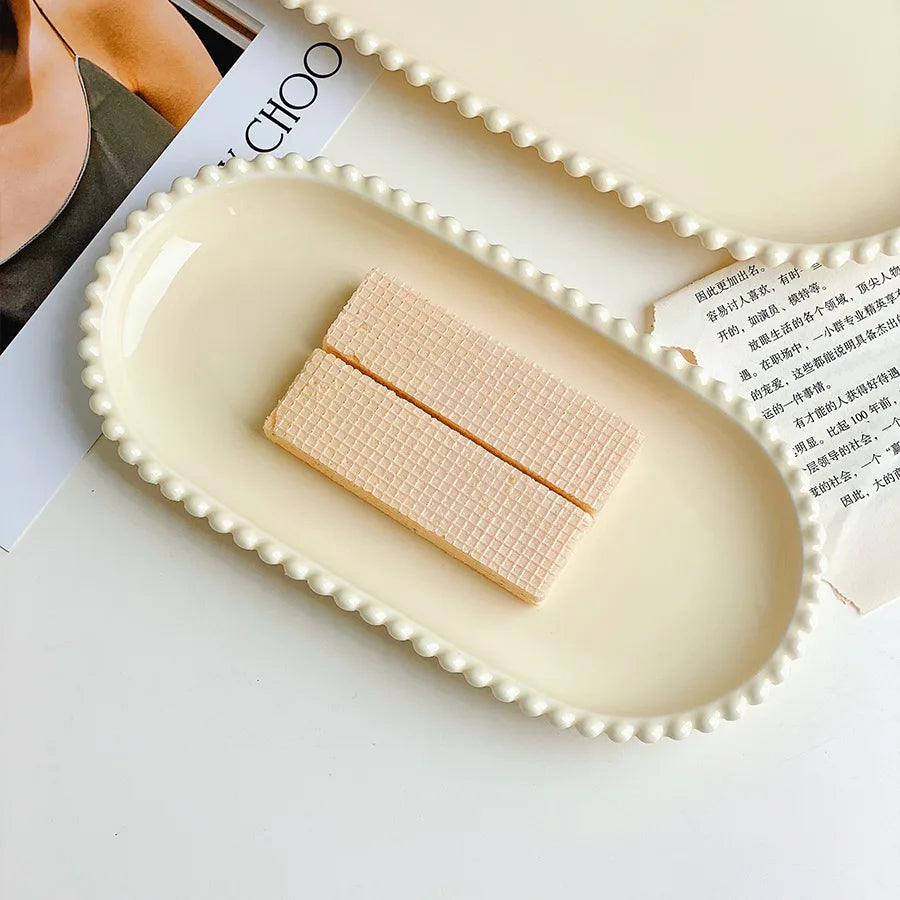 Cream Heart Shape Ceramic Plates