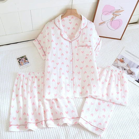 Pink Heart 3pc Pyjama Set
