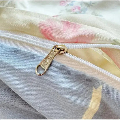 100% Cotton Rose & Ribbon Duvet Cover Set