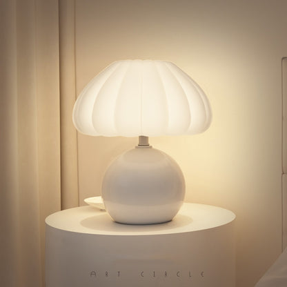 Cream & Pink Mushroom Lamp