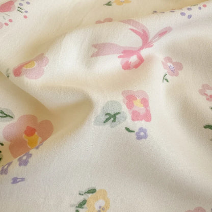 White Ruffle Duvet Cover With Pink Bows