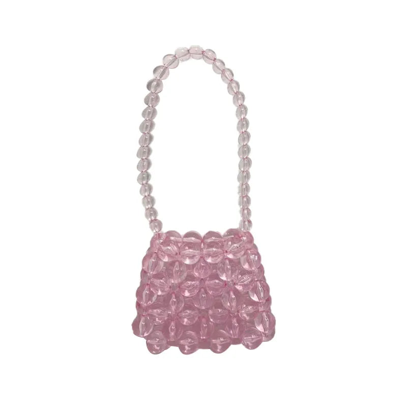 Mini Pink Beaded Handbag