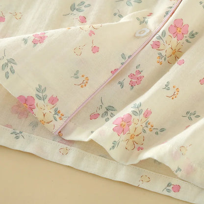 Perfect Floral Cotton Pyjamas With Pink Piping