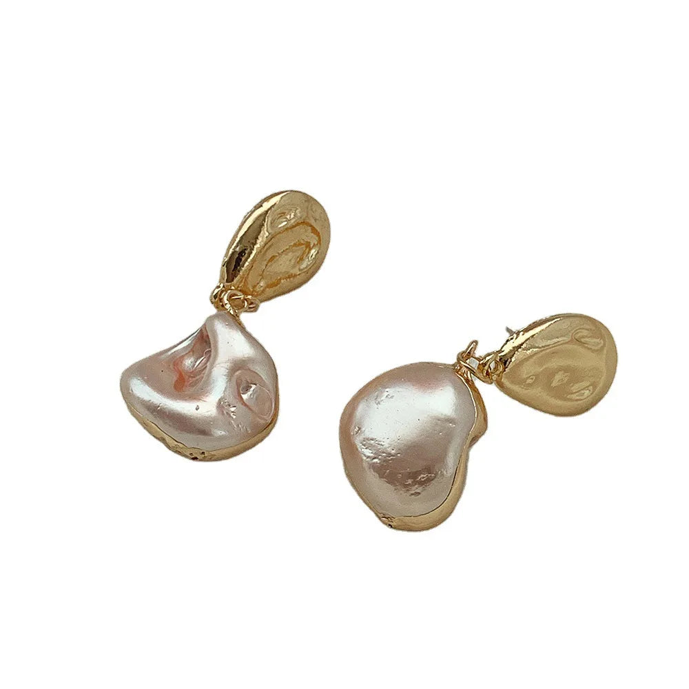 Gold & Pearl Drop Earrings