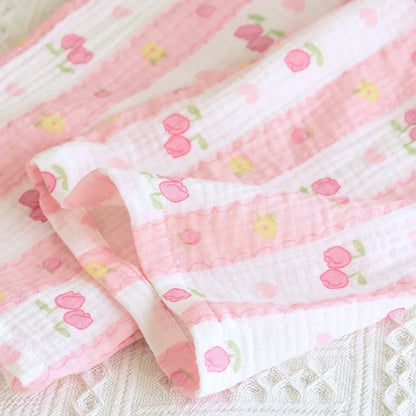 Pink & White Striped Coquette Pjs